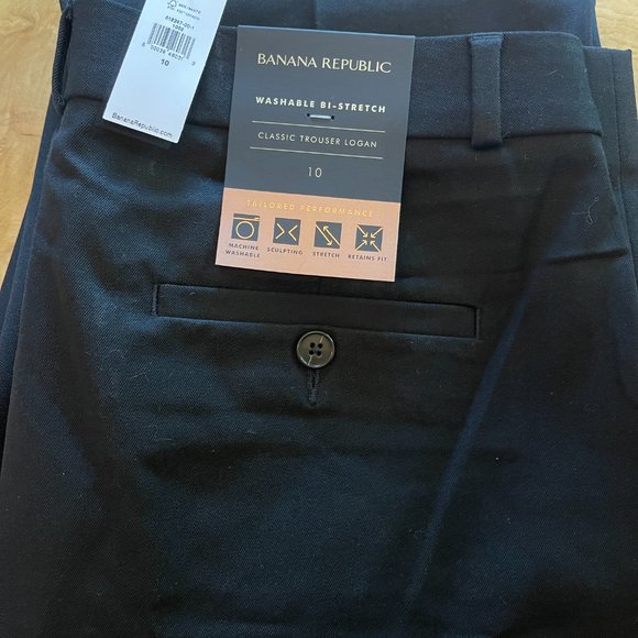 Banana Republic Black Washable Bi-Stretch Classic LOGAN Trouser - Picture 3 of 3